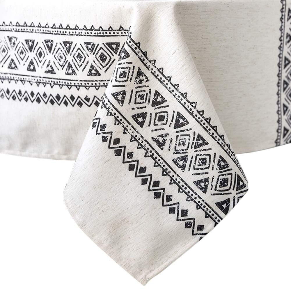 Modern and Minimalist Tablecloth Linen Fabric Decorative 52x70 Rectangle Printed Pattern Geometry Design Non-Fade