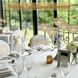 5 Arm Metal Crystal Candelabra Centerpiece - 13.4 Inch Elegant Candle Holder with Crystal Beadsable Decoration (4