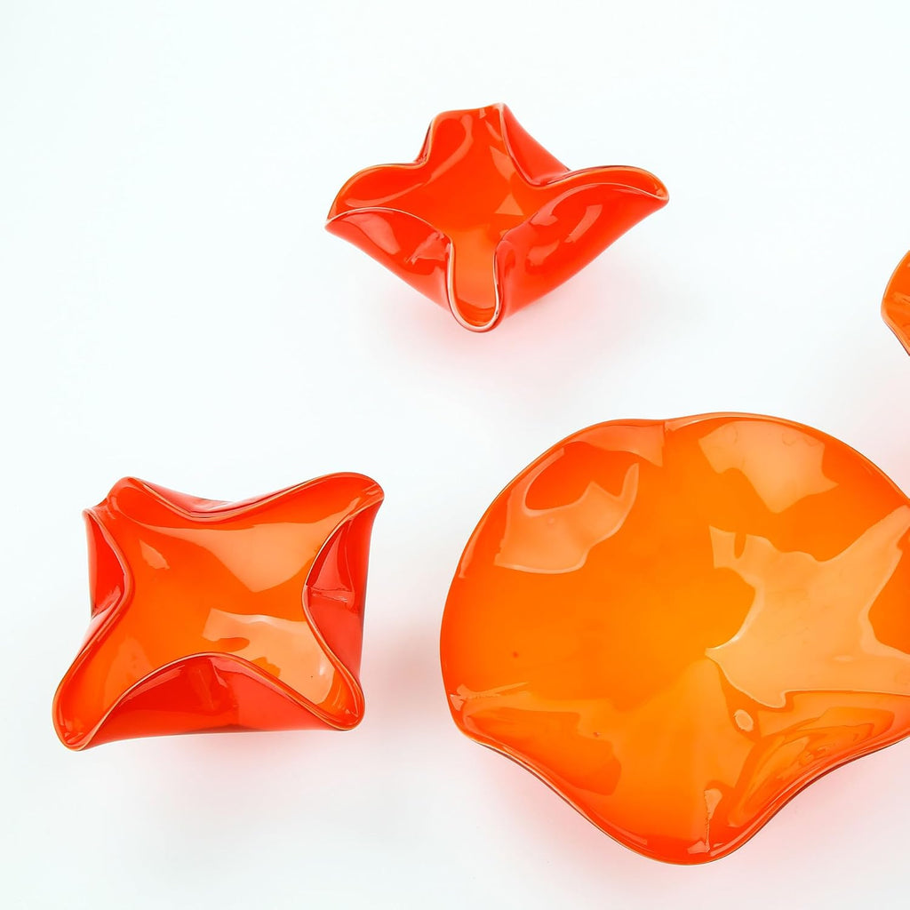 Hand Blown Glass Wall Art Sculpture - Set of 5