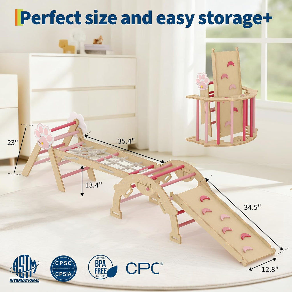 Triangle Set, Pink with Artboard for Toddlers 1-5 Year Old
