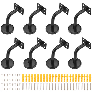 8 Packs 2.4 x 3.2 Inch Handrail Bracket, Heavy Duty Stainless Steel Handrail Brackets Set, Stair Railing Bracket for