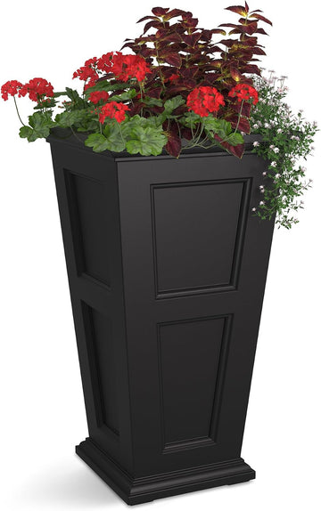 Fairfield 40in Tall Square Planter, Black | Indoor/Outdoor, All season, Fade resistant, 15-year warranty