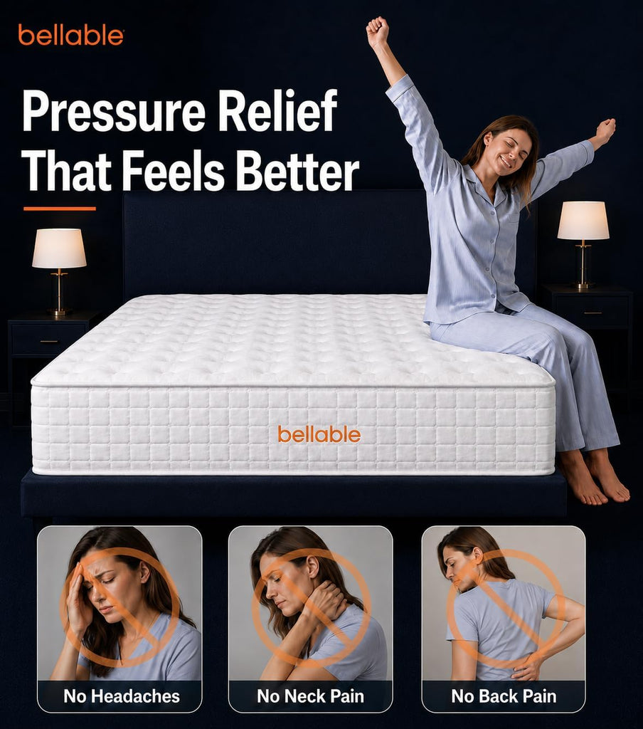 King Size Mattress 14Inch, Medium Firm Fiberglass-Free Hybrid Mattress Memory Foam Individually Pocket Coils with