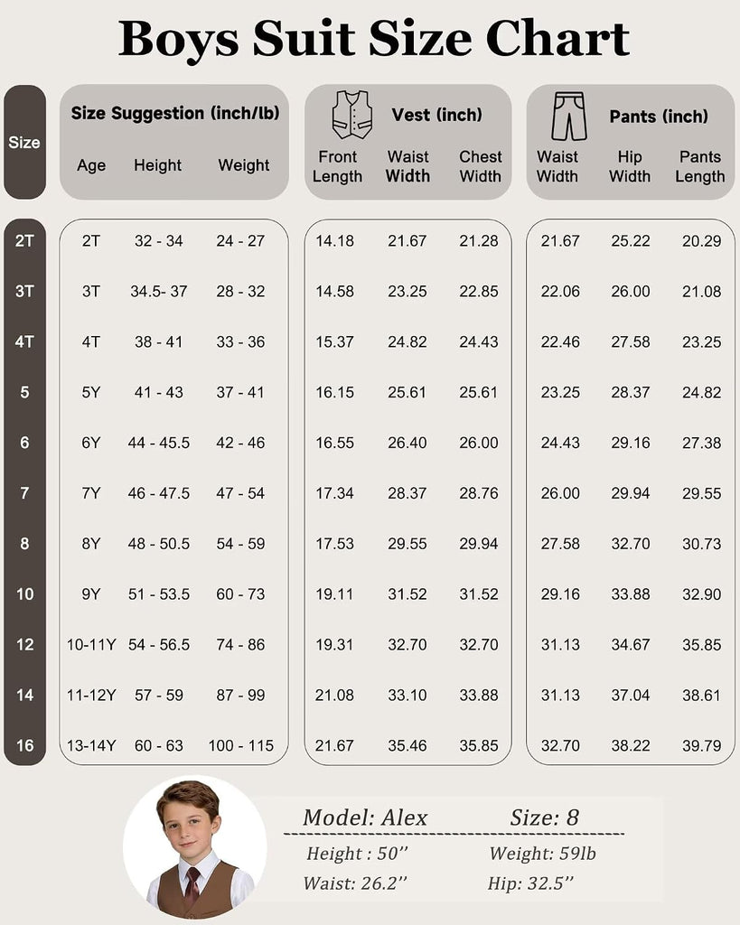 Boys Suit piece Kids Dress Vest Pants Shirt Tie Set Dress Clothes