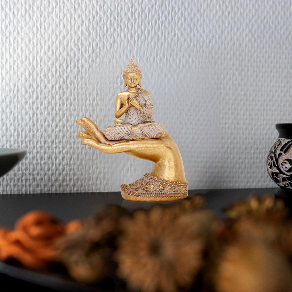 Statue Decor Gold 8.7"- Buddha Statues for Zen Decor - Buddha Statue Large for Spiritual-Buddha Decor -Buda-Indoor