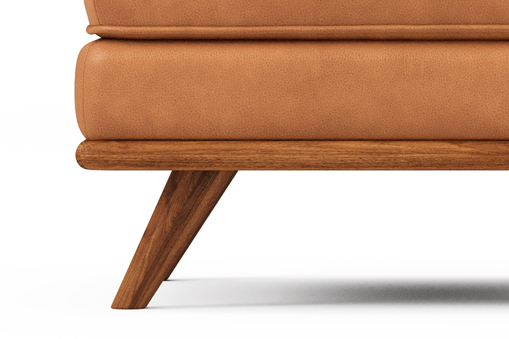 Artisan Ottoman Italian Nappa 11000 Top Grain Leather, Perfect Balance of Support and Comfort, Clean Lines, Sleek