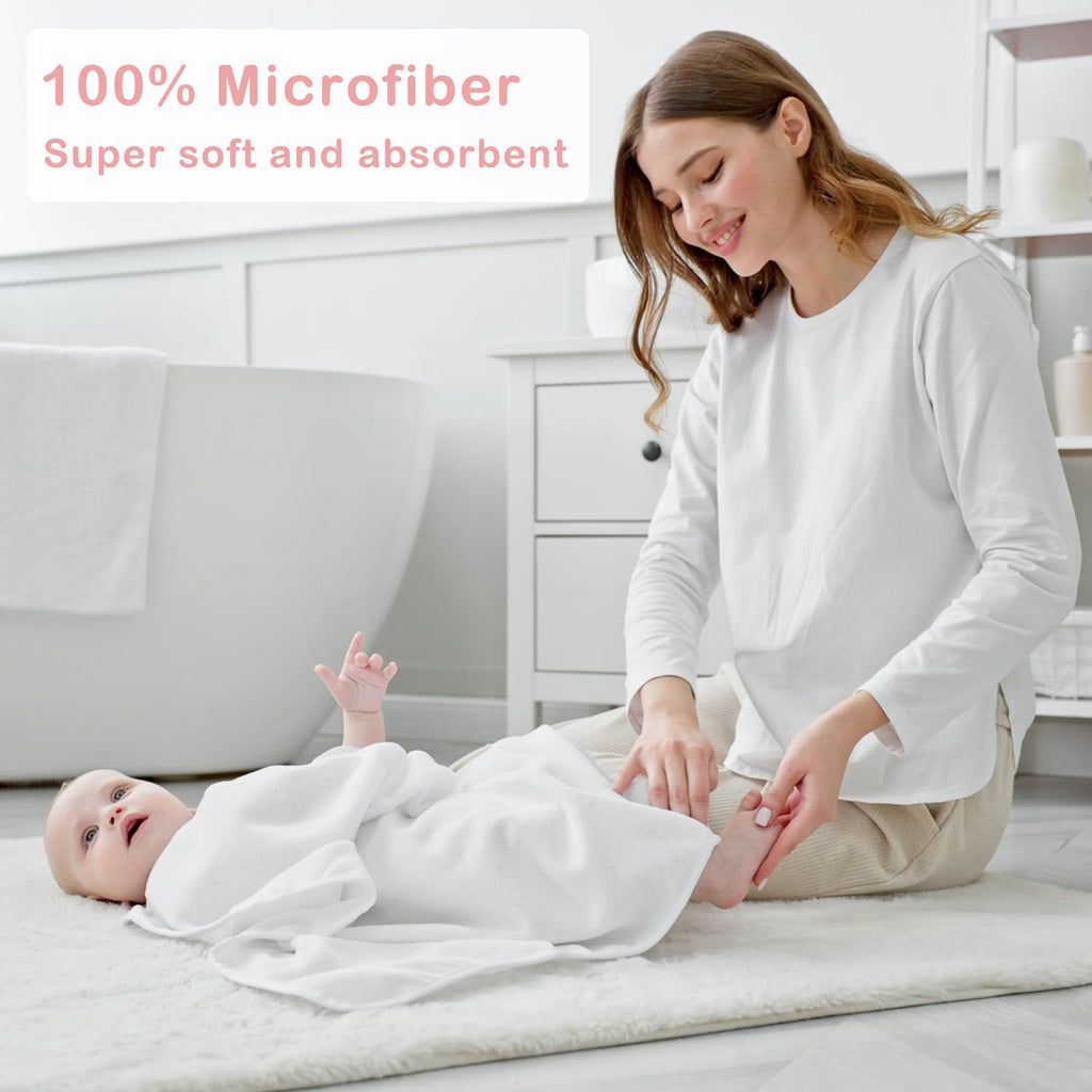 Towels and Baby Wash Cloths Set Hooded Baby Towels Baby Wipes Absorbent Bath Face Towels Burp Cloths or Face Towels