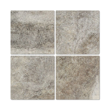 Silver Travertine 12 X 12 Field Tile, Tumbled (LOT of 50 SQ. FT.)