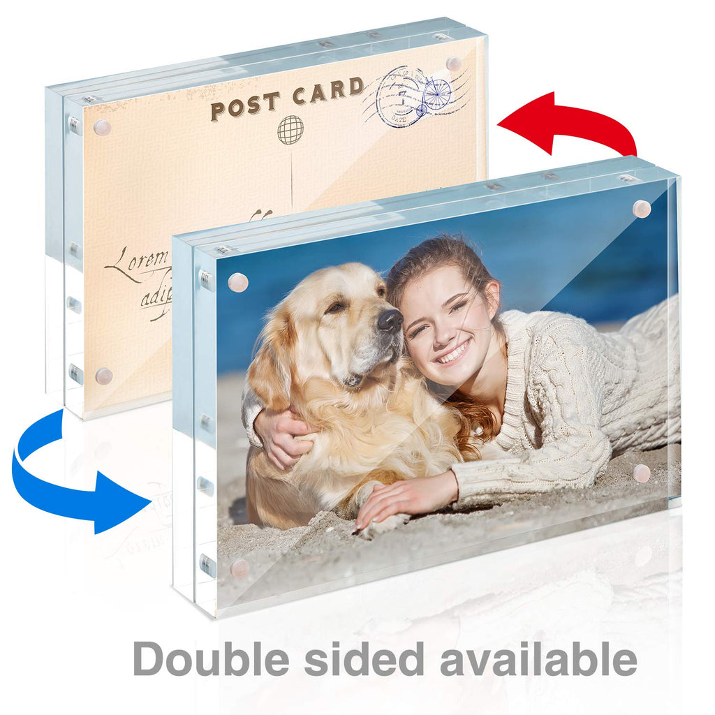 4x6 Acrylic Frame 5 Pack, 24MM Thicker Frameless Clear Picture Frames