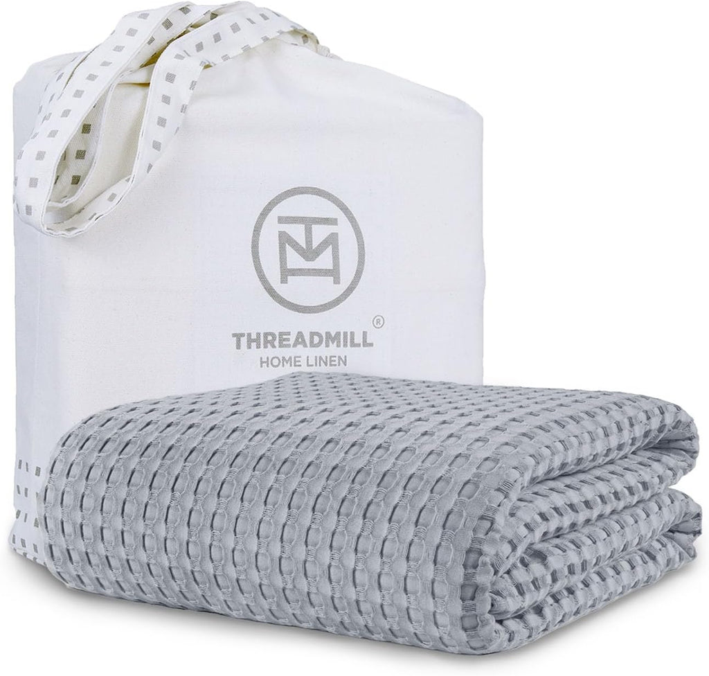 Cooling Waffle Blanket King | Breathable, Lightweight and Cooling | Made from Rayon Derived from Bamboo | Waffle