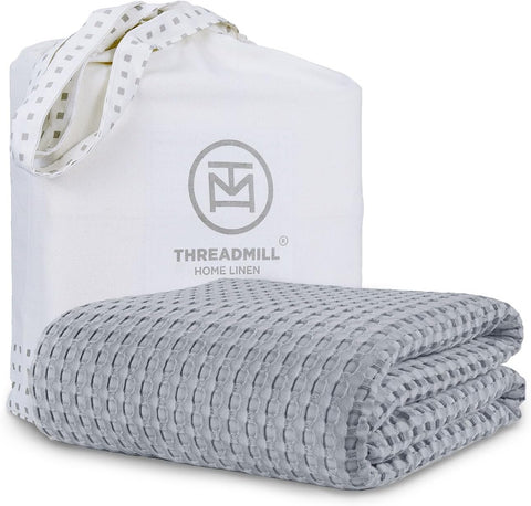 Cooling Waffle Blanket King | Breathable, Lightweight and Cooling | Made from Rayon Derived from Bamboo | Waffle