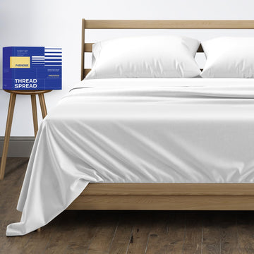 Egyptian Cotton Sheets - 1000 Series High Thread Count Cotton Sheet Set (4 PC, White), 16" Snug Fit