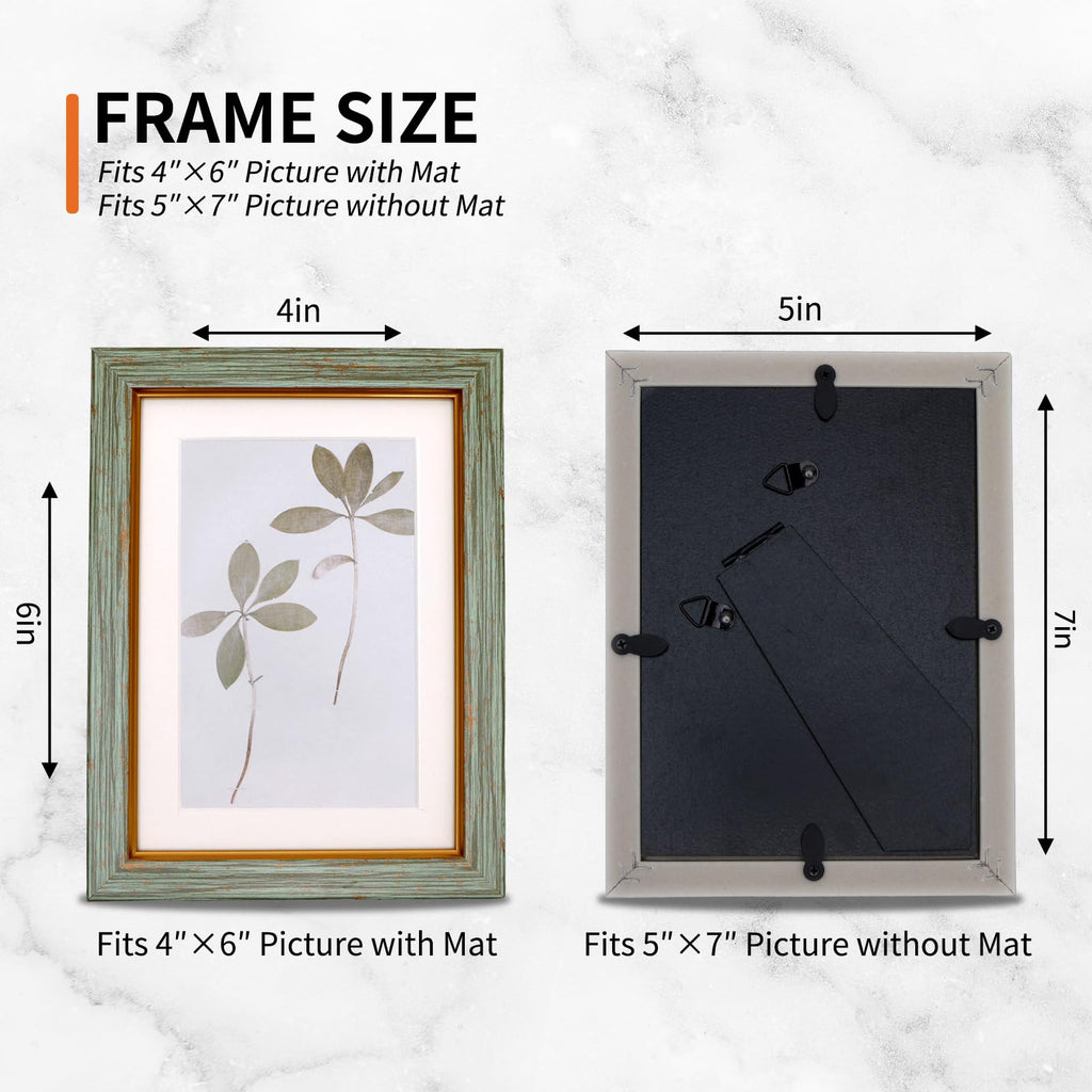 5x7 Picture Frame Set of 5 with Tempered Glass, Multicolor