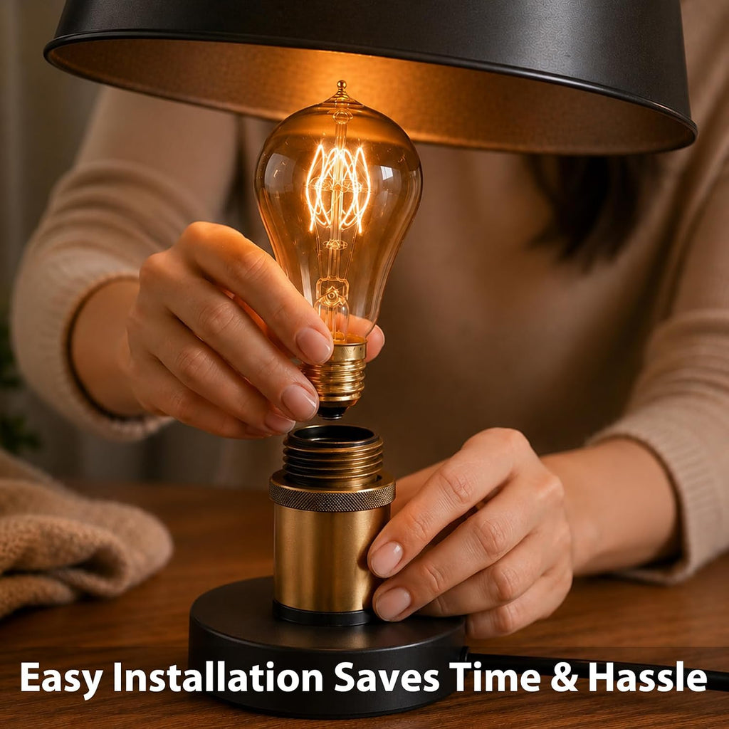 A19 60W Incandescent Light Bulbs, E26 Dimmable 2200K Amber, Vintage Edison Warm Glow, CRI 100, 230 Lumens