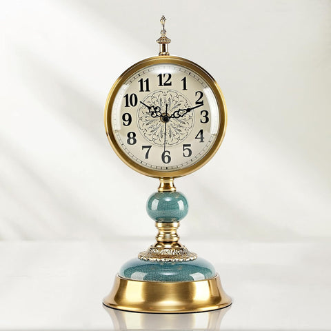 6-Inch Vintage Mantel Clock, Antique Desk Clock, Retro Anniversary Clock with Metal and Ceramic Body