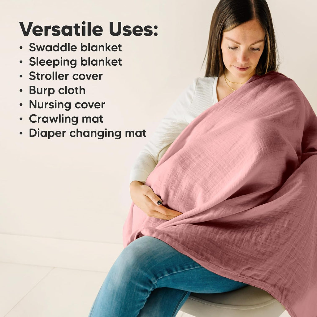 Pack Muslin Swaddle Blankets for Boys, Girls, Newborn Swaddles (Corals)
