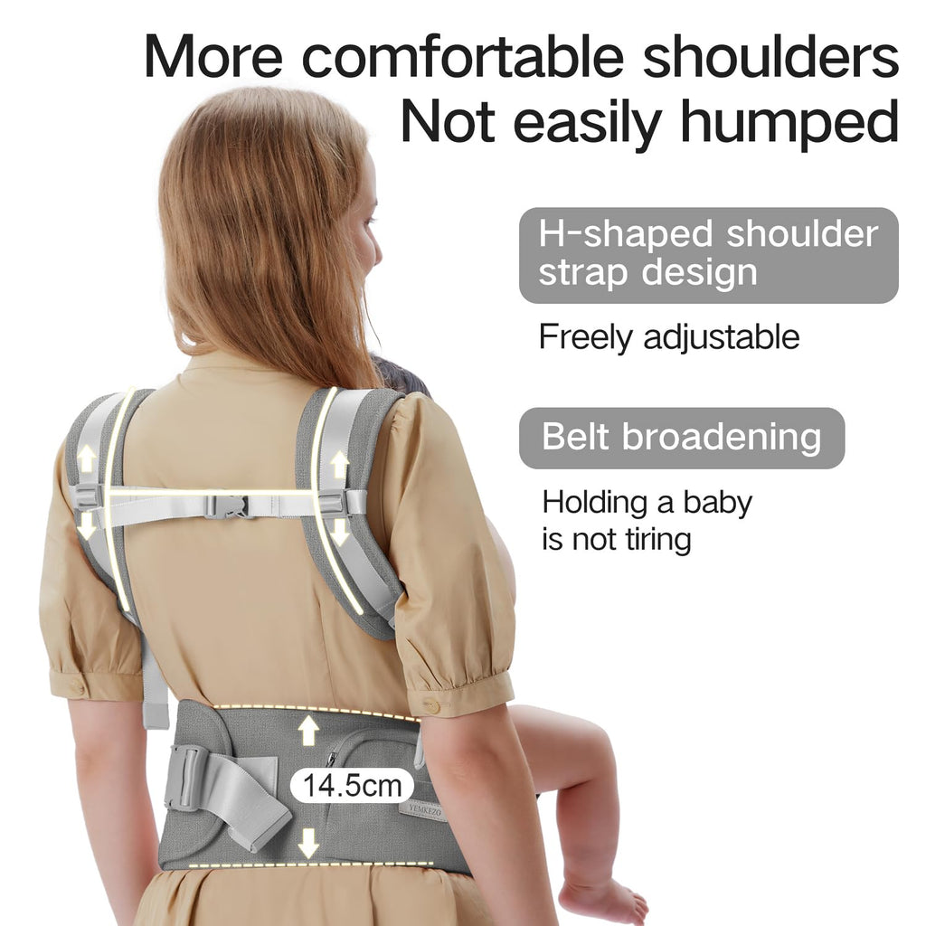 Carrier with Hip Seat for Newborn to Toddler, Grey