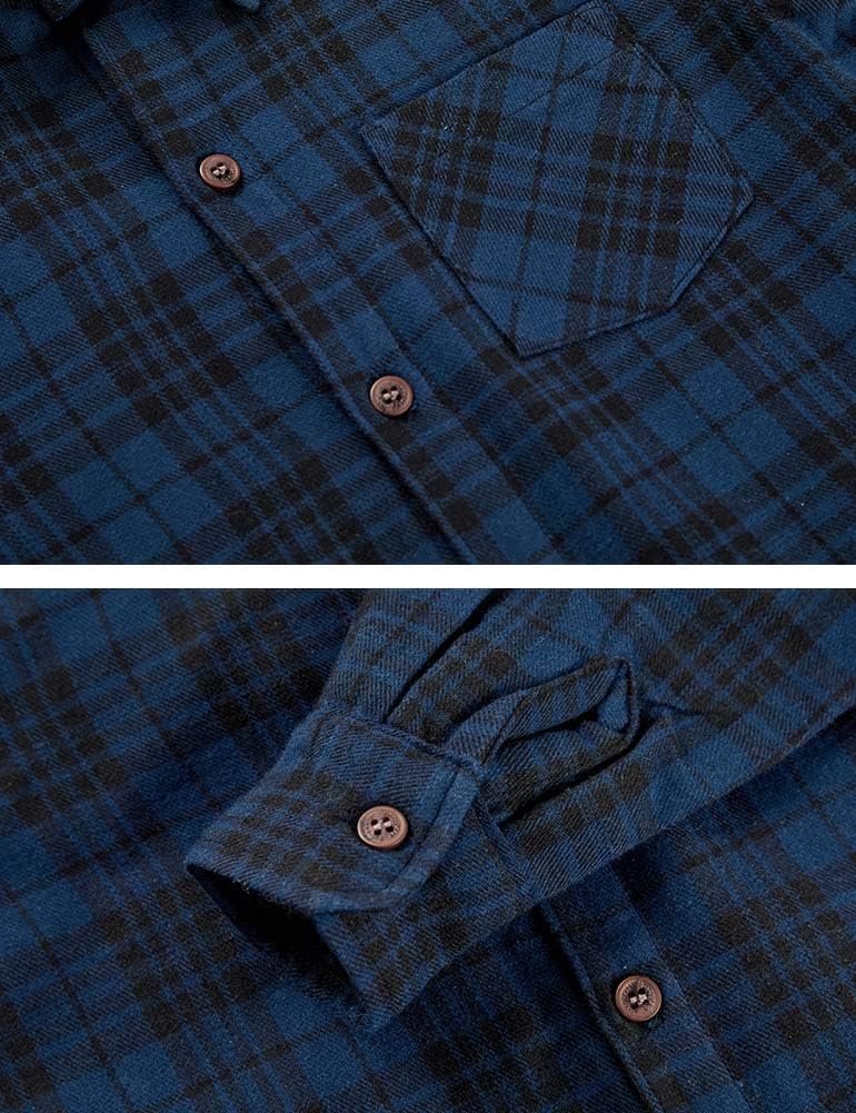 Boys Flannel Shirts Long Sleeve Casual Plaid Button Down Shirts
