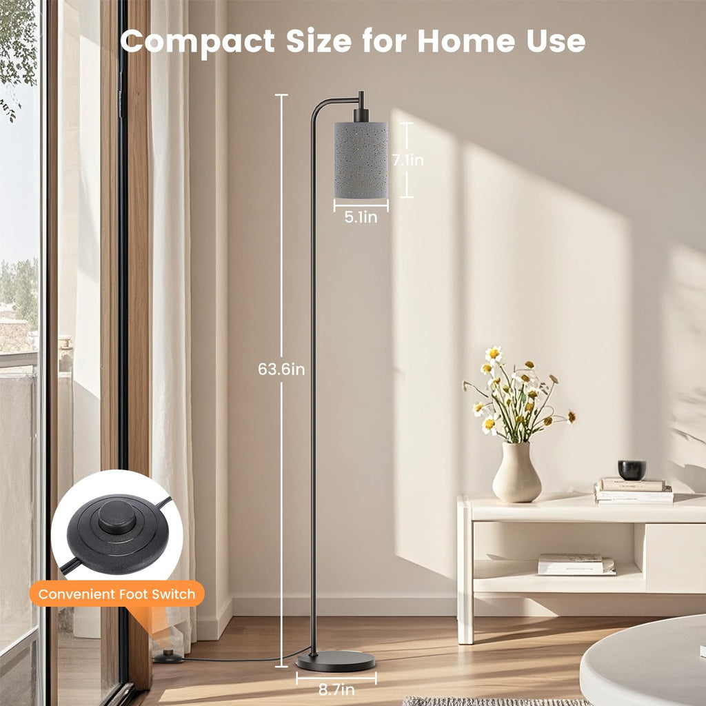 Floor Lamp with Linen Shade, Dimmable Tall Standing Lamp with Remote Control & 3 Color Temperatures, Modern Floor