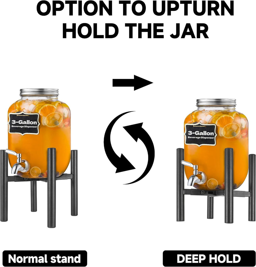 Adjustable Drink Dispenser Stand,Beverage Dispenser Stand only,Fit 1-3 Gallon Container,Water Jug Jar,Beverage