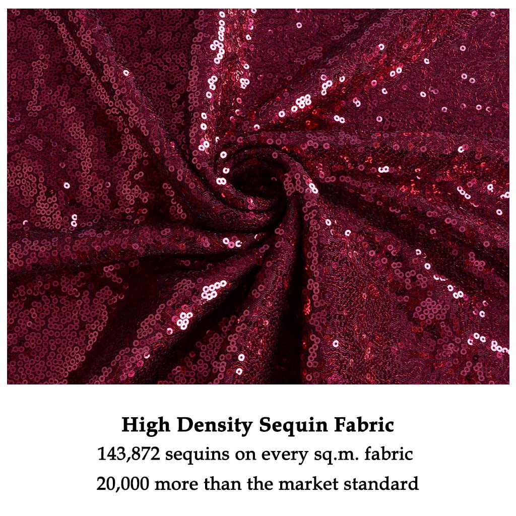 Fabric By The Yard Burgundy Sequin Fabric Glitter Fabric Shower Curtain Lining Fabric By The Yard for Dress Clothing