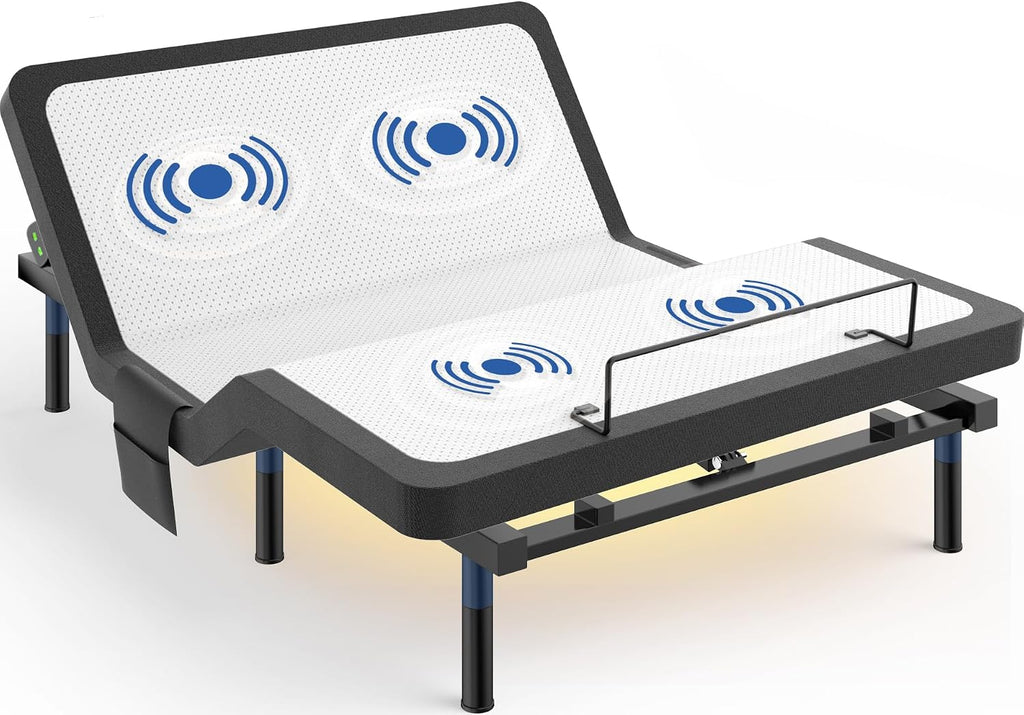 Adjustable Bed Frame Queen with Massage, Ergonomic Head & Foot Incline - Luxury Zero Gravity Electric Base with 4 USB