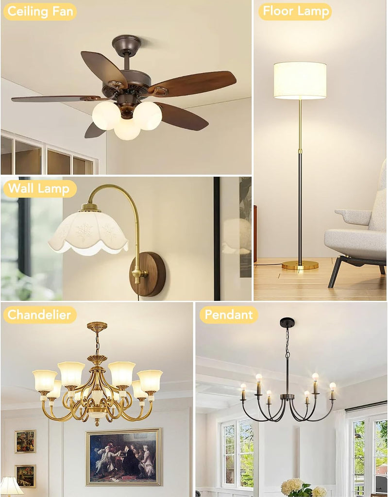 A15 E12 Small Base LED Light Bulbs, 6W Non-dimmable 3000K Warm White
