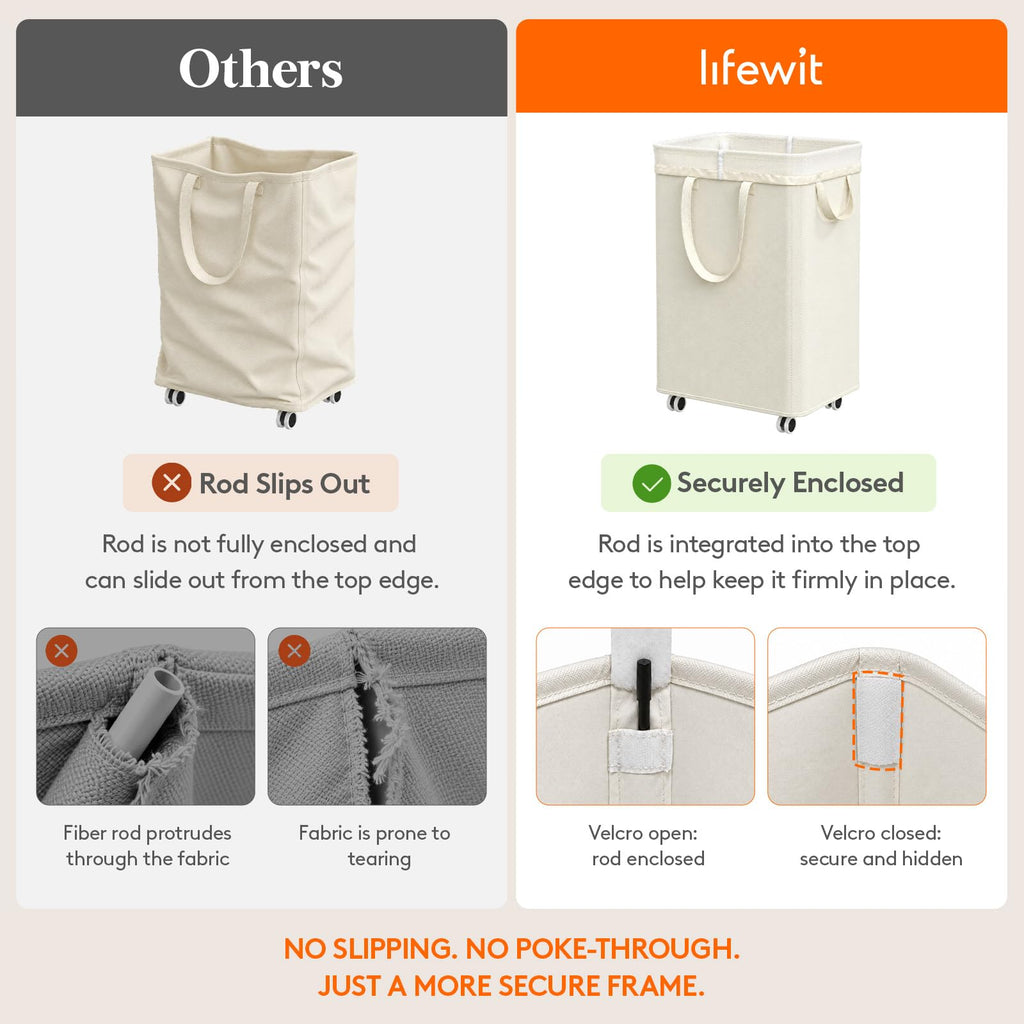 85L Laundry Hamper with Wheels, Rolling Laundry Basket with Removable Wash Bag, Large Capacity Dirty Clothes Hamper