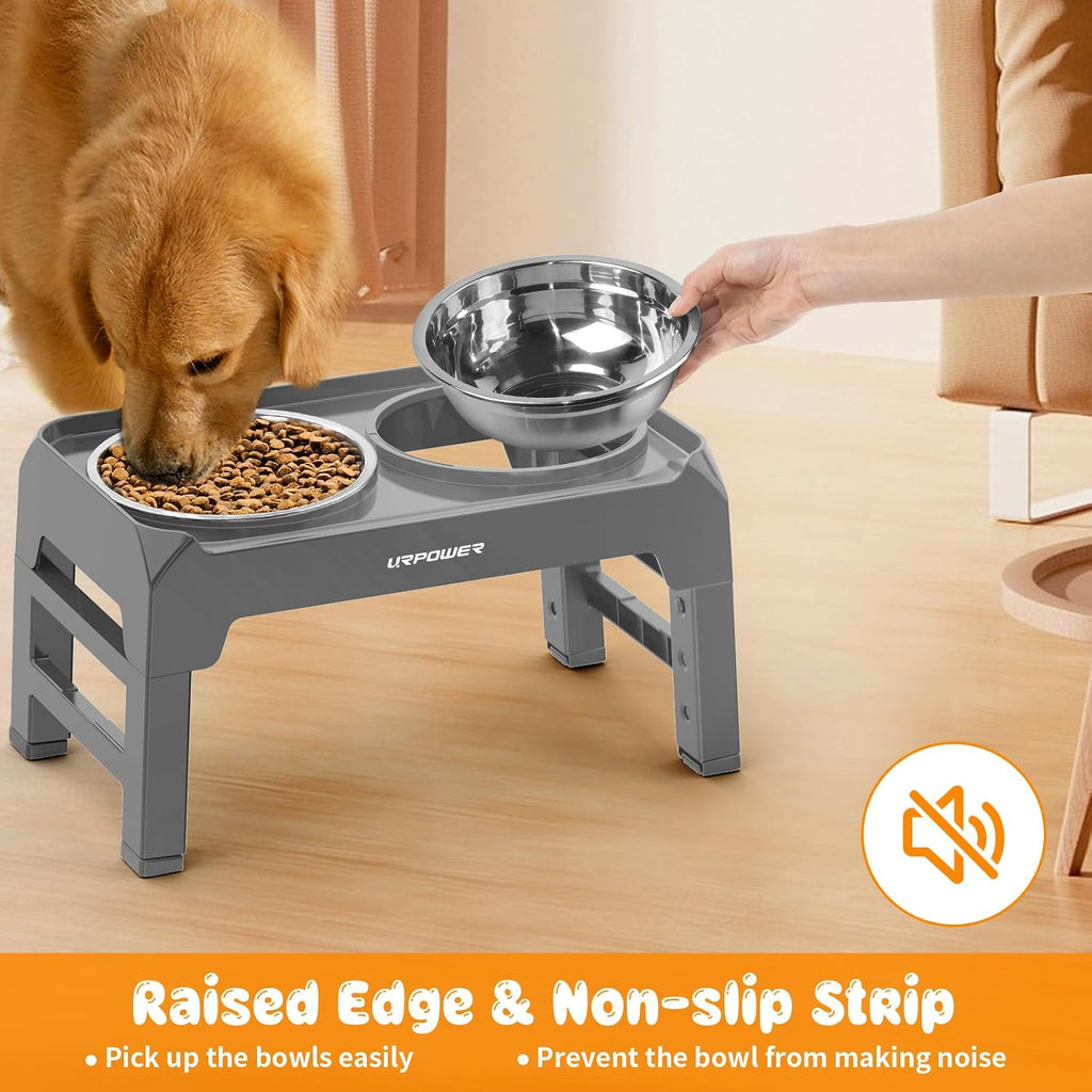Raised Dog Bowls 4 Height Adjustable Elevated Bowl Stand