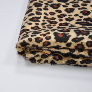 59" Wide Leopard Print Velboa Short Fur Pile Upholstery Drapery Clothing Polyester Fabric by Two Yards (Leopard 2Y)