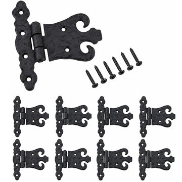 8 Pack 4.5" Antique Cast Iron Vintage Heavy Duty T Hinges