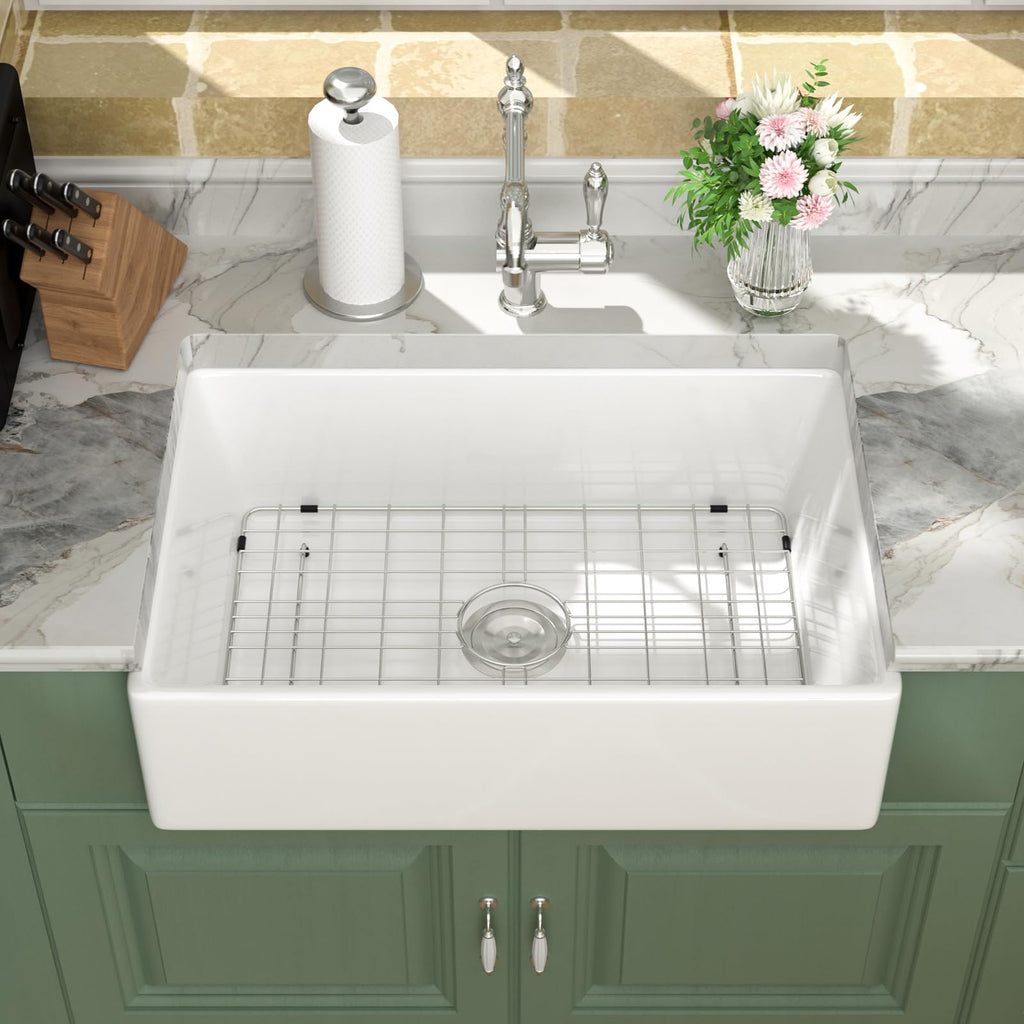 White Farmhouse Sink 30x20