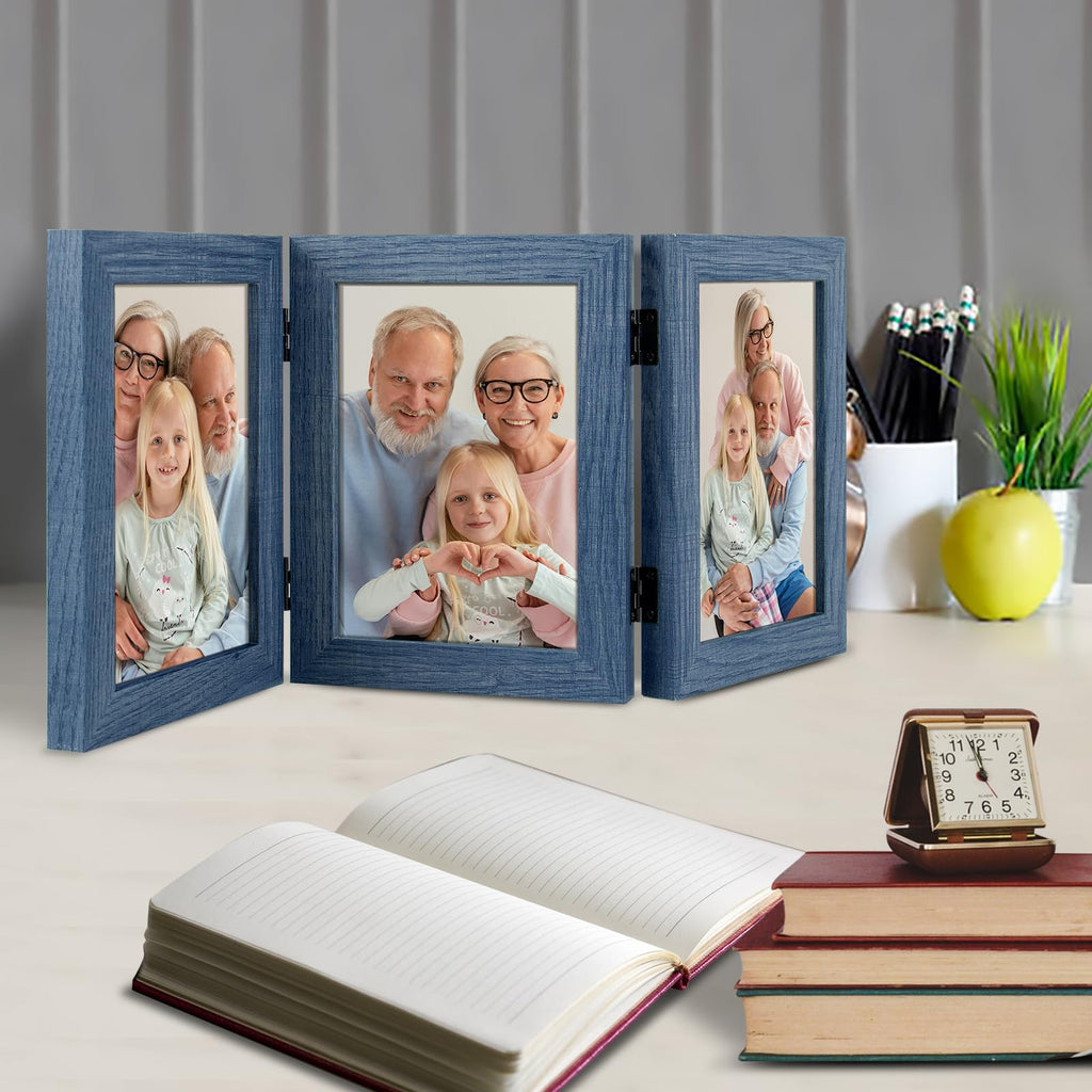 5x7 Triple Picture Frames Blue, 2 Pack