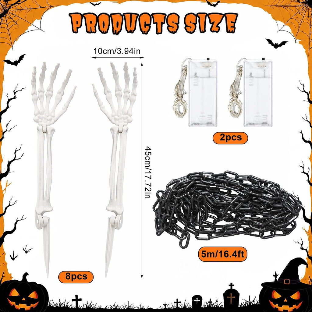 Halloween Skeleton Hands Decorations Outdoor - Set of 12