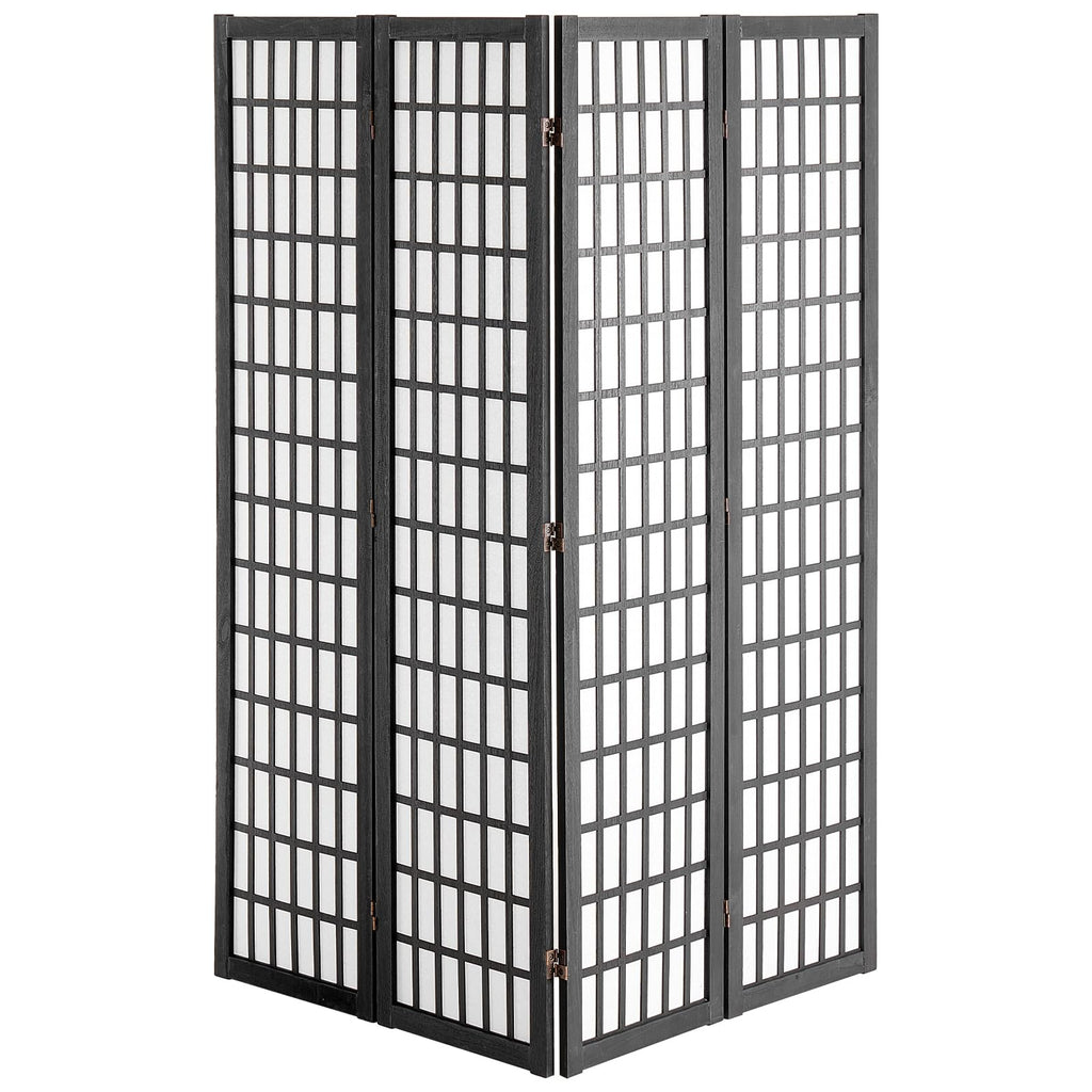 Room Divider, 4 Panel Japanese Room Divider, Wood Folding Privacy Screen Indoor, Partition Dividers Portable