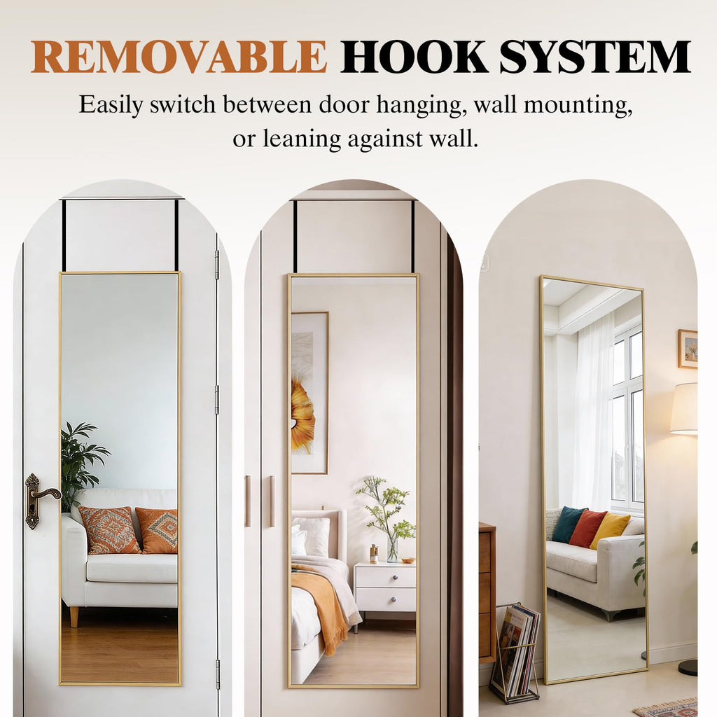 47"x14" Full Length Door Mirror, Full Body Door Mirror, Gold