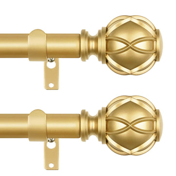 Curtain Rods for Windows 2 Pack 66-120 Inches, Gold