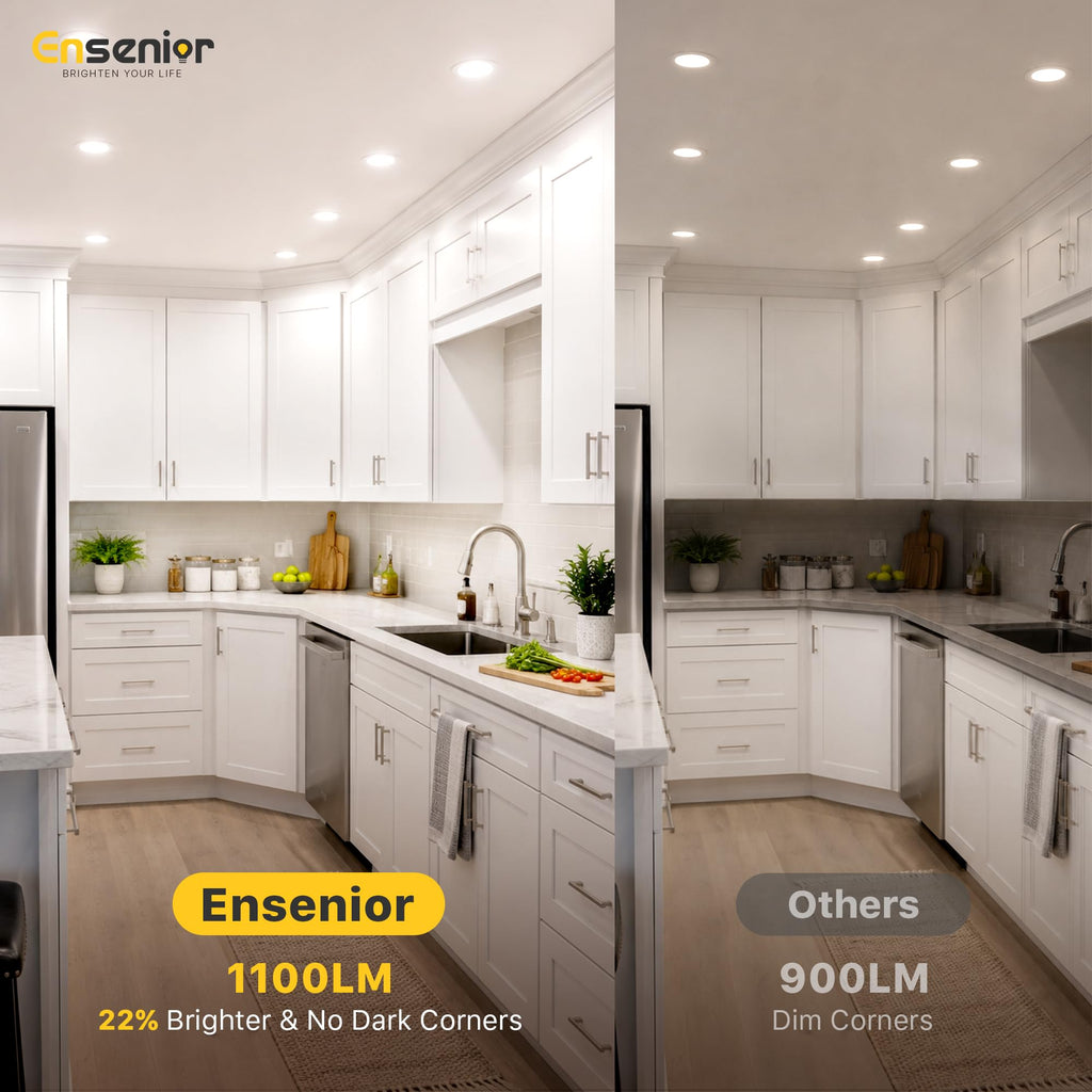 6 Pack 5 Inch LED Recessed Light, Dimmable, 2700K-5000K 5CCT, 1100LM High Brightness, 12W 120V, Damp Rated