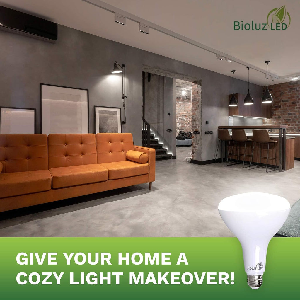 4 Pack BR40 LED Light Bulbs - Brightest Dimmable Instant ON Warm White 2700K 120W Equivalent Using 16W 1400 Lumen