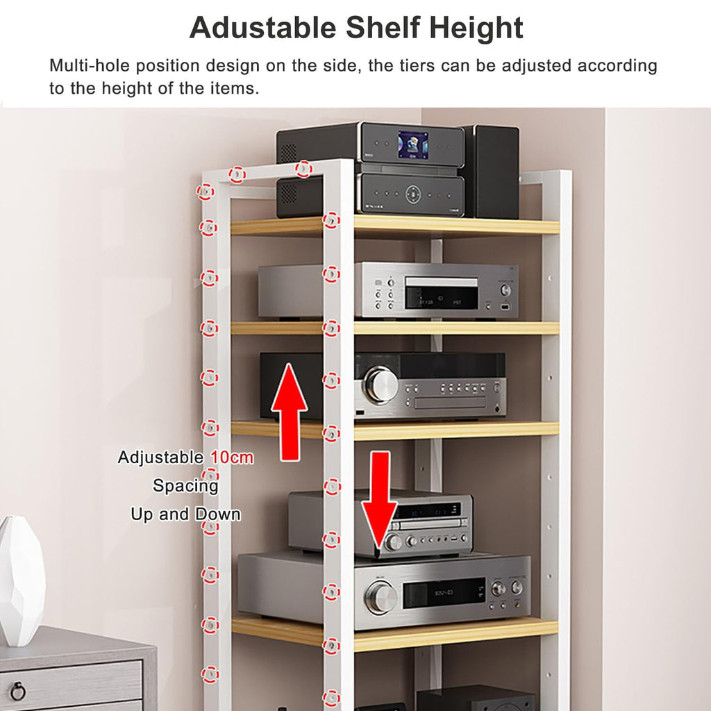 7-Tier Heavy Duty Audio Component Rack, Stereo Rack AV Media Stand Cabinet