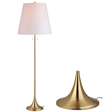 Amelia LED Floor Lamp 63" Modern Metal, Brass Gold