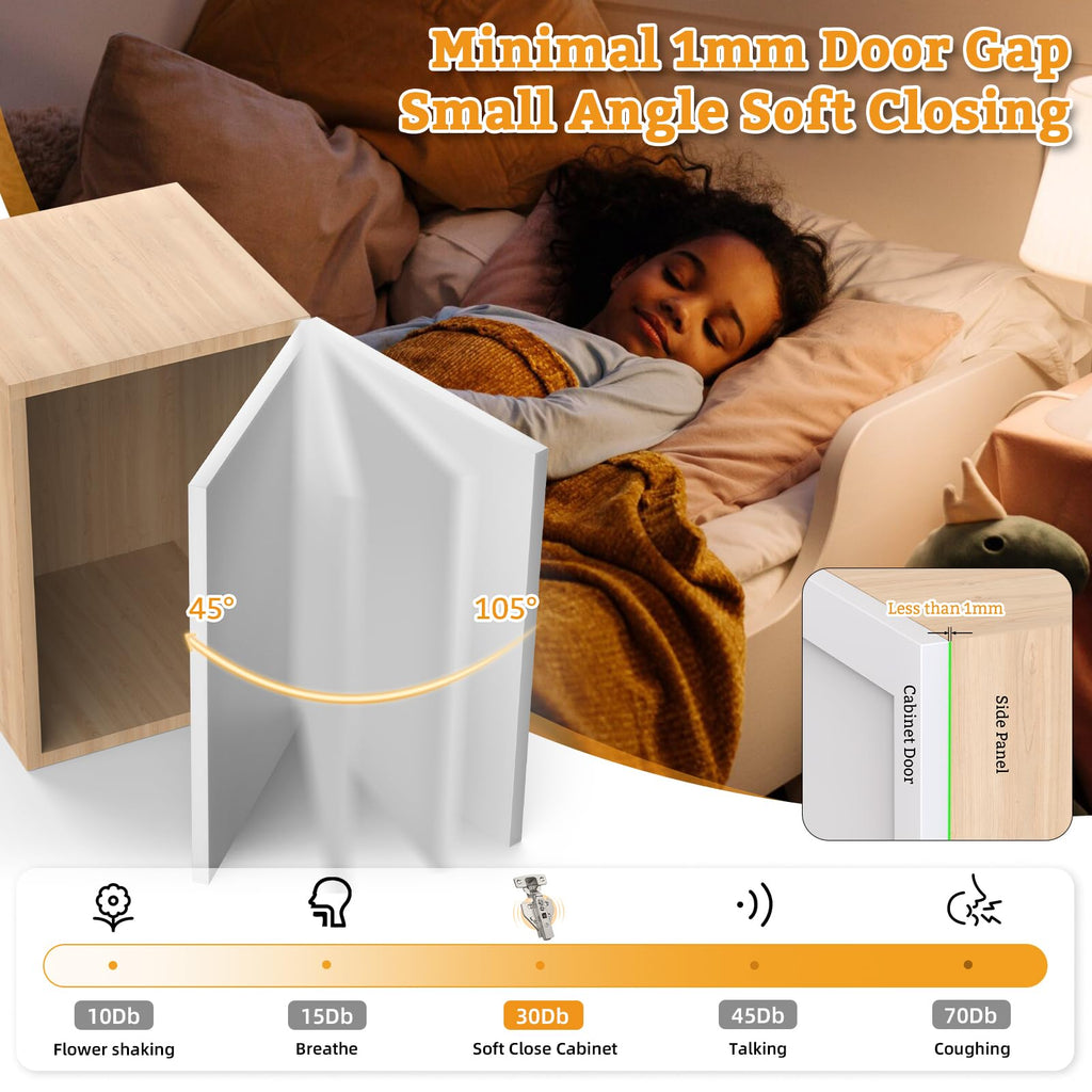 4 Pack Full Overlay Cabinet Hinges, 4D Adjustment, Soft Close 105°