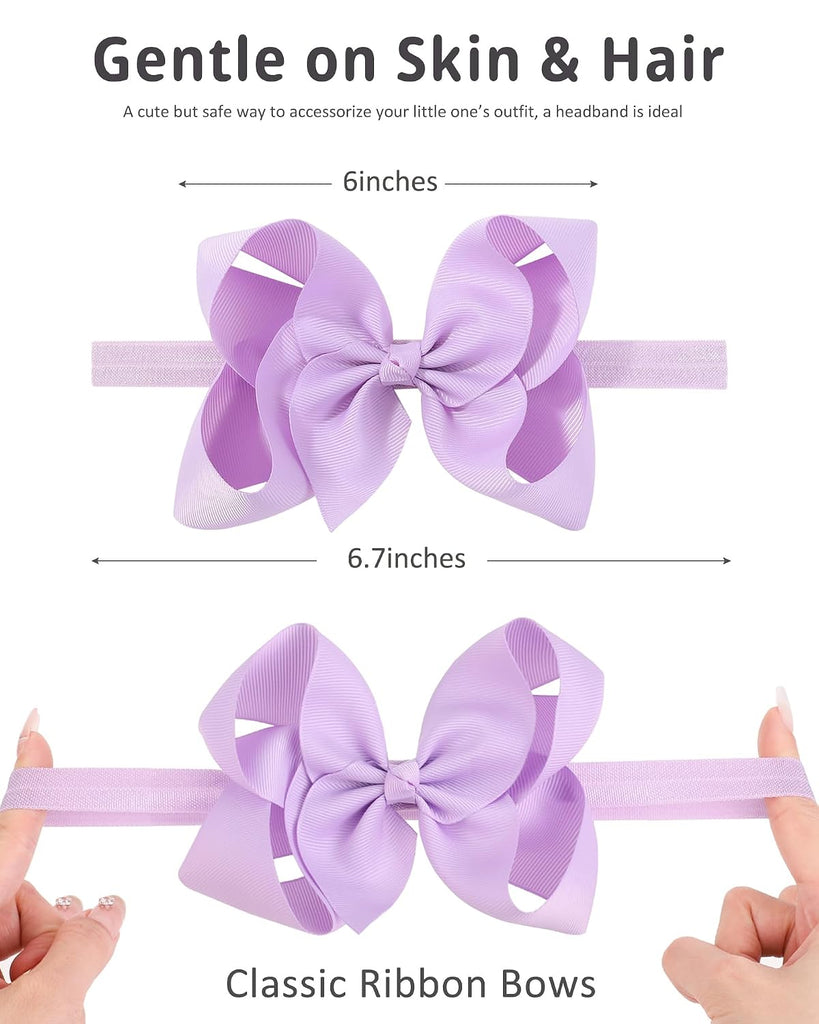 20pcs Baby Girls Grosgrain Ribbon Hair Bows Headbands