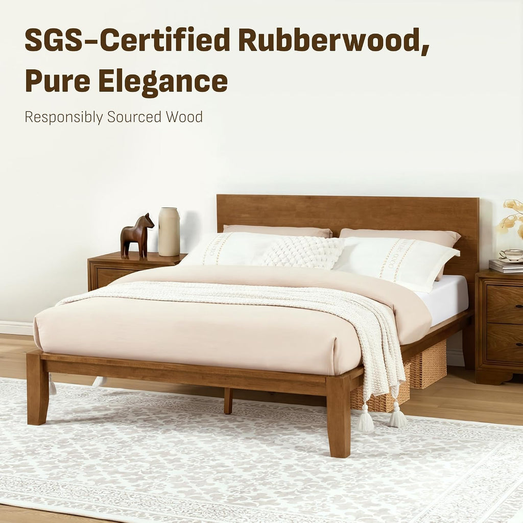 Mikor Japanese Joinery Bed Frame, Solid Wood, No-Tool Setup