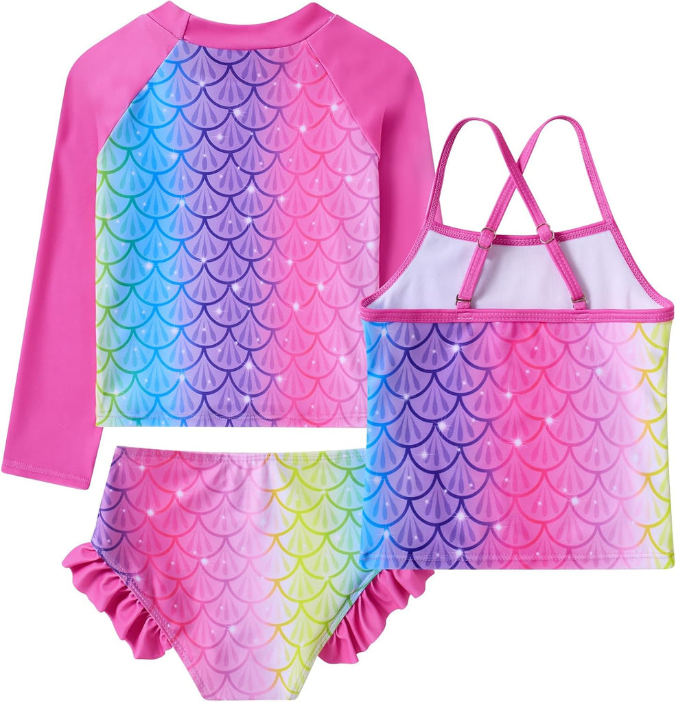 Girls Swimsuit Toddler Bathing Suit Piece Rash Guard
