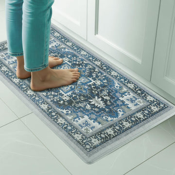 QSY Kitchen Anti Fatigue Floor Mats,Comfort Cushioned Standing Rugs,Waterproof,Non-Slip Memory Foam Kitchen Mats for