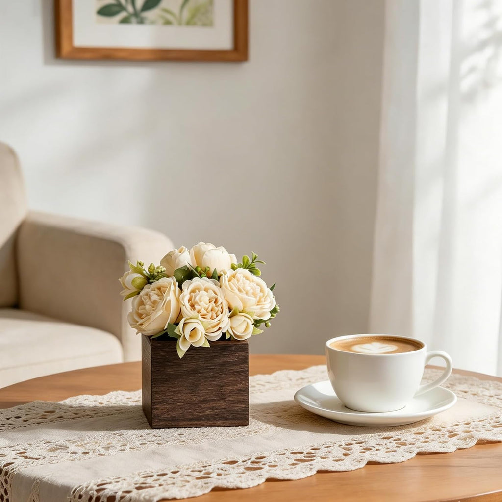 Small Mini Artificial Flower Table Centerpieces Decor - Set of 3
