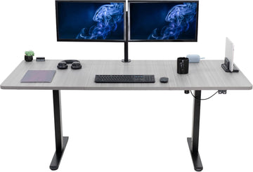 Dark Gray 71 x 30 in Standing Desk, DESK-KIT-0B7G | Electric, Holds 154 lbs, Sit Stand, Height Adjustable, Extra Deep