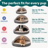 Round Orthopedic Dog Bed for Large Dogs, Egg Crate with a Solid Orthopedic Foam Base with Attached Blanket Hood and