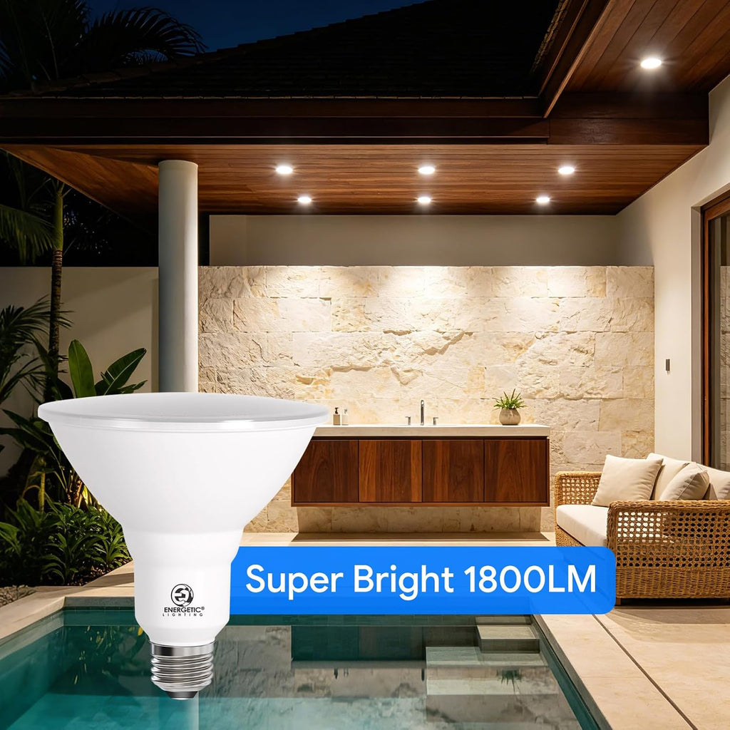 Energetic 5000K 1800 LM LED Flood PAR38 Light Bulb, 15W=150W, Wet Rated